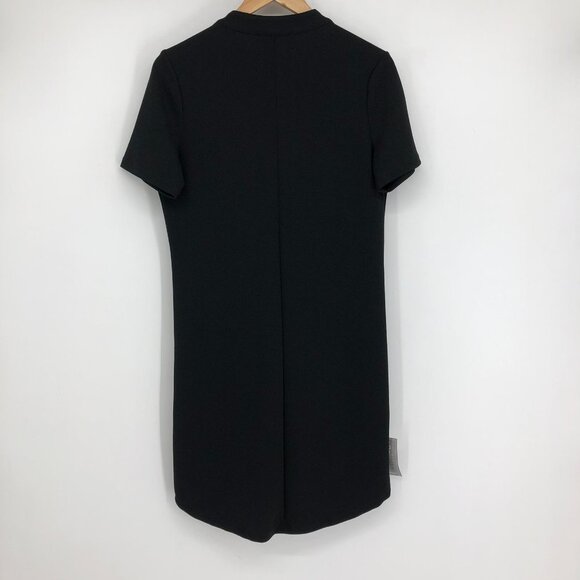 Le Chateau Black  V-Neck Shift mini Dress Chest Pocket NWT women’s Small LBD - Picture 3 of 14